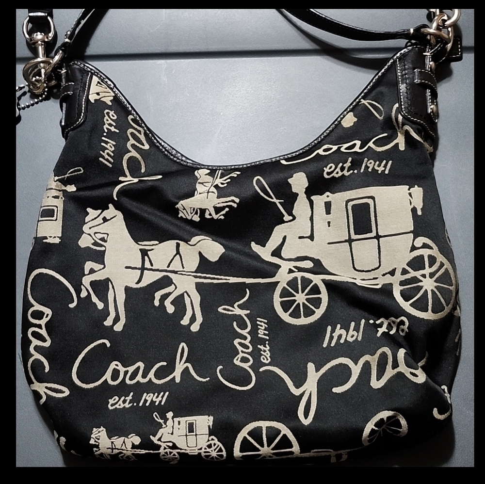 *Reposh* Coach Horse Carriage Jacquard Hobo Bag